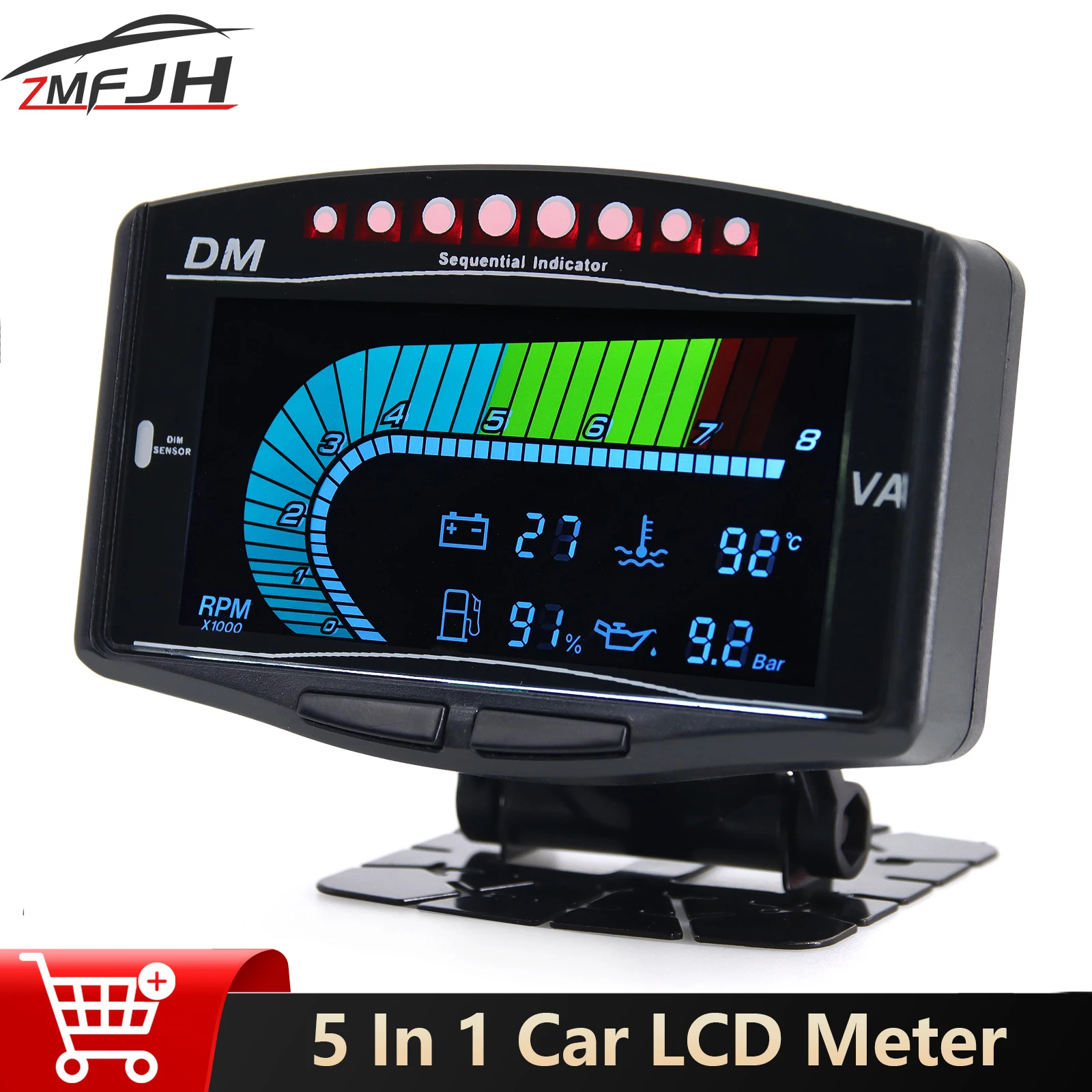 5 In 1 Car Truck LCD Tachometer Oil Pressure Water Temperature Voltmeter Fuel Gauge With Sensors LCD Instrument 12V 24V
5 In 1 Car Truck LCD Tachometer Oil Pressure Water Temperature Voltmeter Fuel Gauge With Sensors LCD Instrument 12V 24V