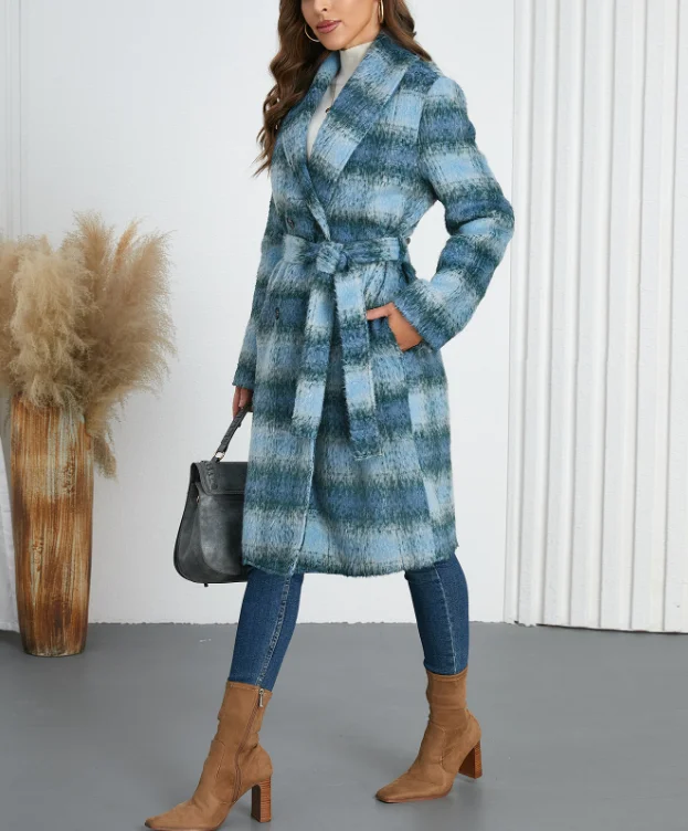 New Year Women's Clothing Women Retro Gradient Plaid Woolen Coat Elegant Winter Woman Coat Women Winter Long Jacket
New Year Women's Clothing Women Retro Gradient Plaid Woolen Coat Elegant Winter Woman Coat Women Winter Long Jacket