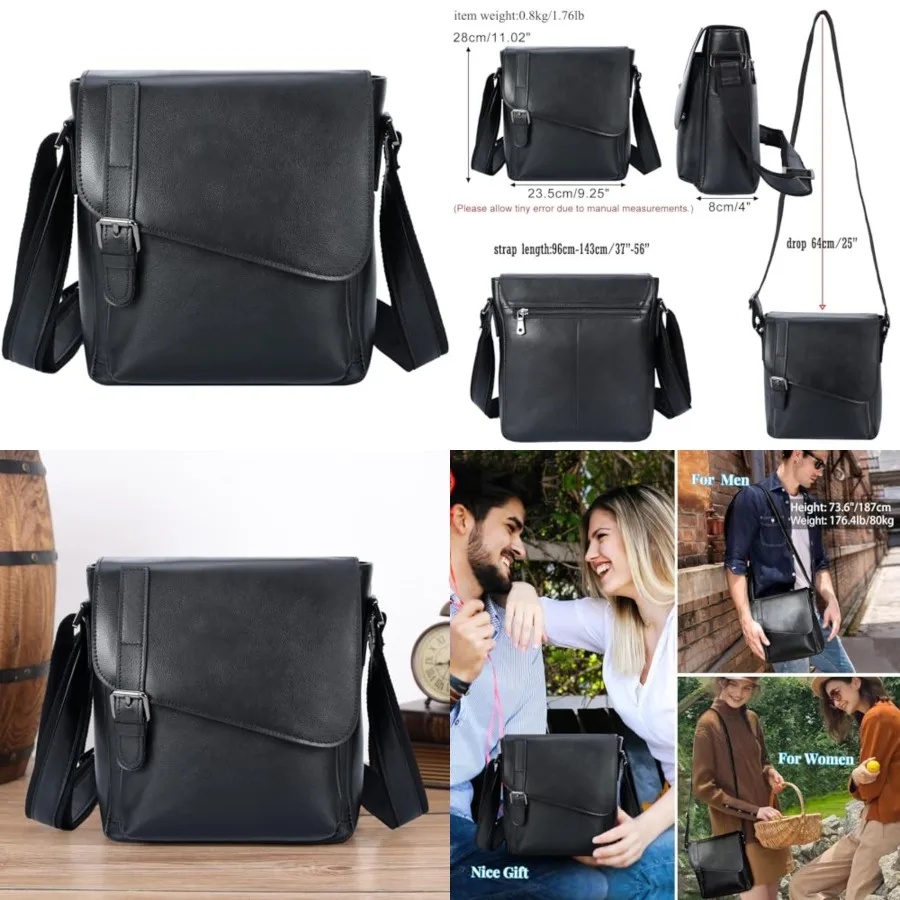 Masa Kawa Leather Messenger Bag Small Crossbody Shoulder Bag Gift for Men Women Flap Over Man Purse Fits 10" Tablet
Masa Kawa Leather Messenger Bag Small Crossbody Shoulder Bag Gift for Men Women Flap Over Man Purse Fits 10" Tablet