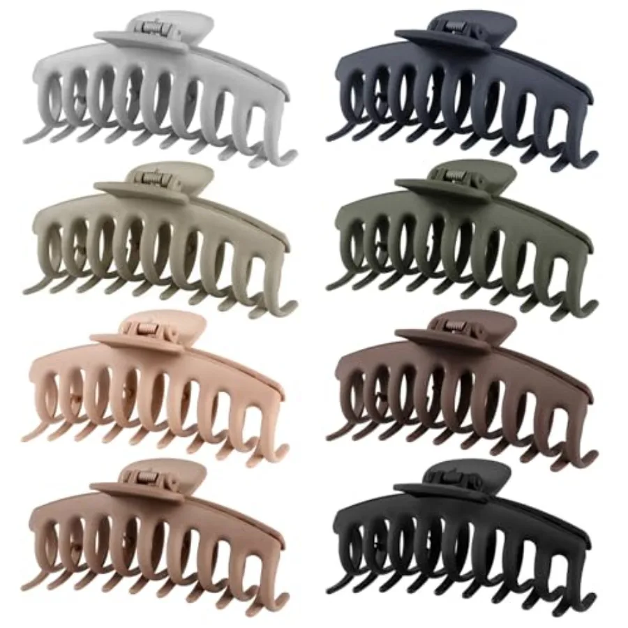 Hair Claw Clips for Women Large Matte Nonslip Jumbo Claws for Thin Thick Curly Hair, Neutral Color, Strong Hold, 4.33 Inch, 8 P
Hair Claw Clips for Women Large Matte Nonslip Jumbo Claws for Thin Thick Curly Hair, Neutral Color, Strong Hold, 4.33 Inch, 8 P