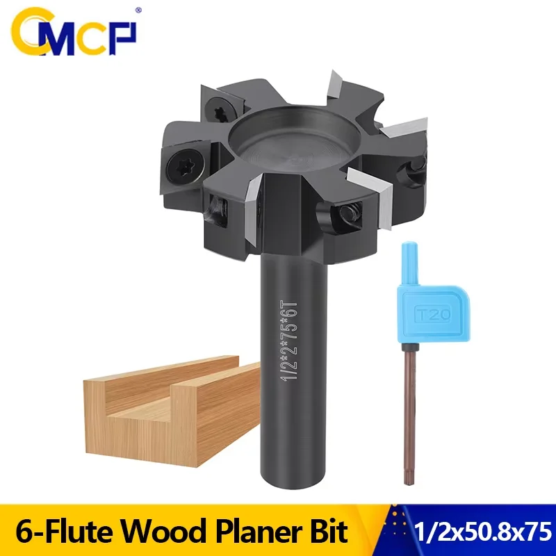 CMCP 12.7mm Shank 6-Flutes Wood Planer Bit CNC Spoilboard Surfacing Router Bit Slab flattening Milling Cutter Woodworking Tools
CMCP 12.7mm Shank 6-Flutes Wood Planer Bit CNC Spoilboard Surfacing Router Bit Slab flattening Milling Cutter Woodworking Tools