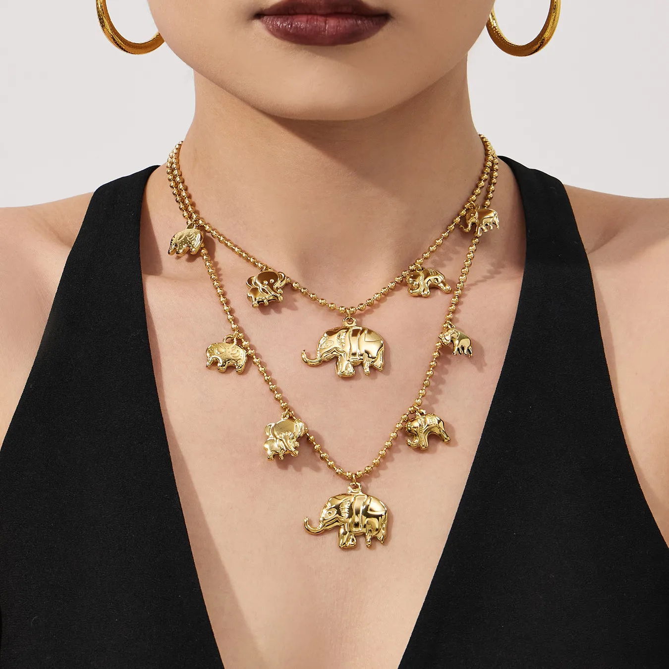 Stainless Steel Elephant Pendant Necklace Bracelet Set Boho Lucky Animal Charm Thick Chain Vintage Safari Women Jewelry Gift
Stainless Steel Elephant Pendant Necklace Bracelet Set Boho Lucky Animal Charm Thick Chain Vintage Safari Women Jewelry Gift