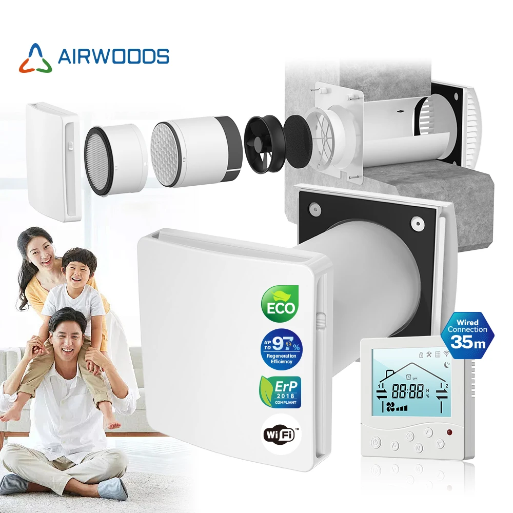 Heat Recovery Ventilation System 35M Wired Linkage Control House Air Exchanger Air Filtration Erv System
Heat Recovery Ventilation System 35M Wired Linkage Control House Air Exchanger Air Filtration Erv System