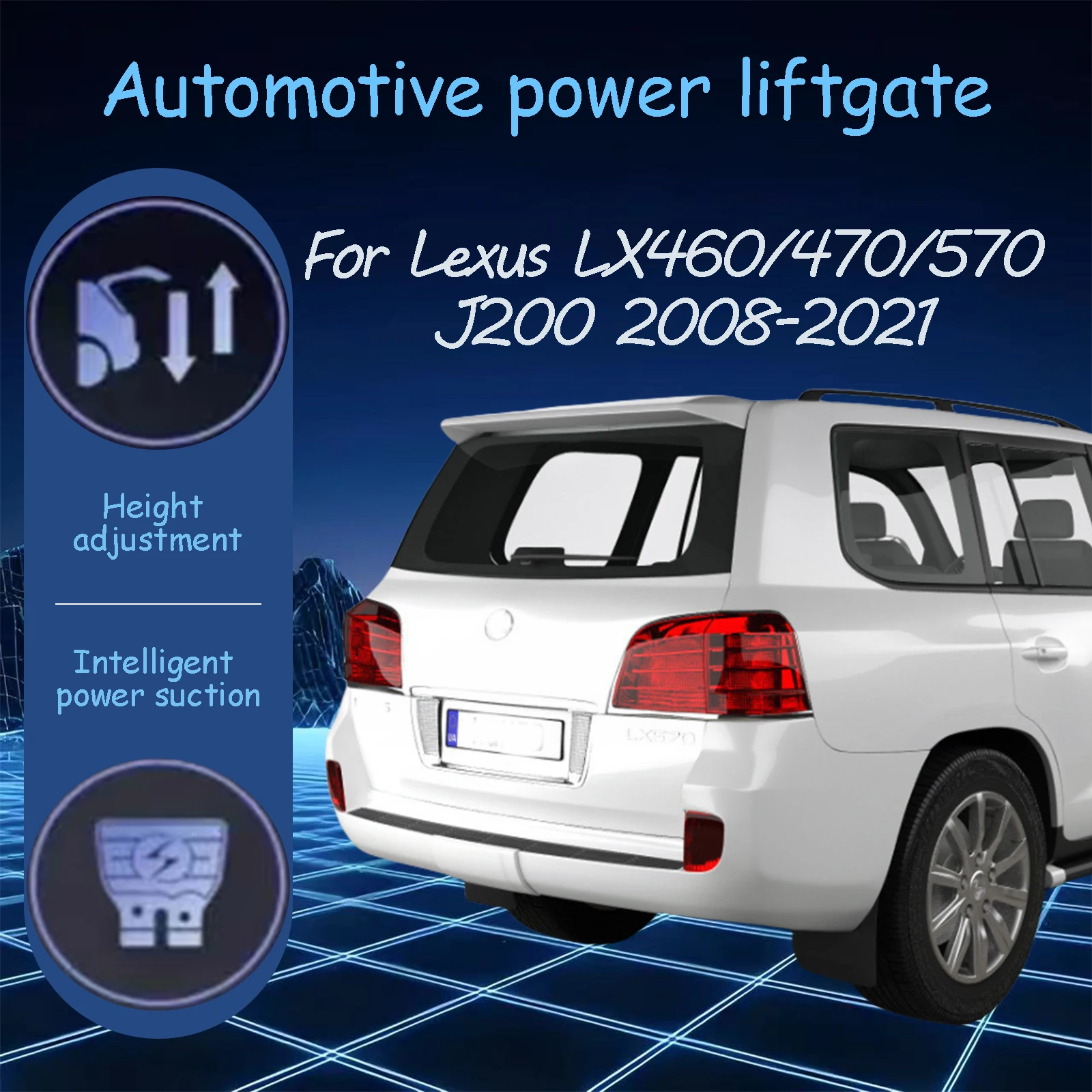 For Lexus LX460/470/570 J200 2008-2021 Electric tailgate automatic suction locks suitable Trunk modification system
For Lexus LX460/470/570 J200 2008-2021 Electric tailgate automatic suction locks suitable Trunk modification system
