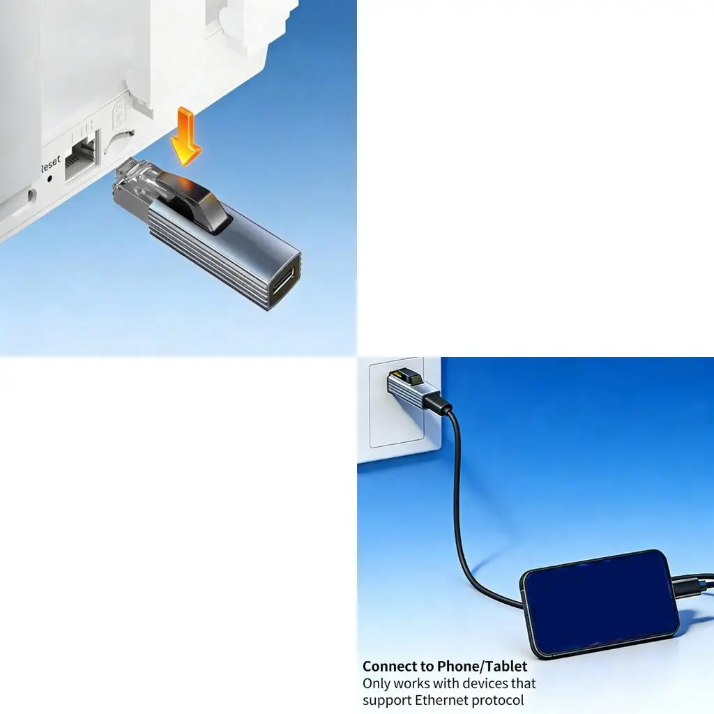 USB Type C To RJ45 Networking Adapters 1000Mbps Stable Cord Internet Connection
USB Type C To RJ45 Networking Adapters 1000Mbps Stable Cord Internet Connection