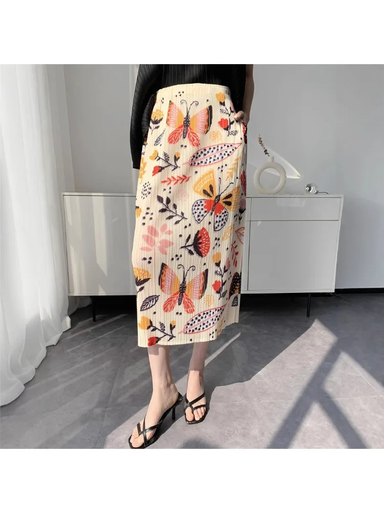 Miyake Pleated Women's Skirt Summer New Mid Length, Elastic Waist Straight Tube Geometric Print Straight Tube Mid Length Skirt
Miyake Pleated Women's Skirt Summer New Mid Length, Elastic Waist Straight Tube Geometric Print Straight Tube Mid Length Skirt