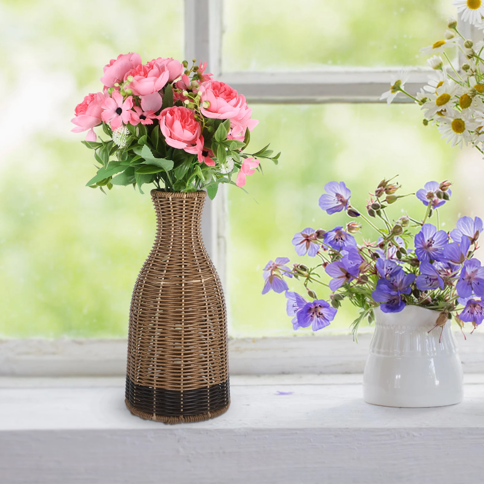Plastic Rattan Vase Flower Basket Decor Exquisite Artificial Container Decorative Weaving Vases for Living Room Decorations
Plastic Rattan Vase Flower Basket Decor Exquisite Artificial Container Decorative Weaving Vases for Living Room Decorations
