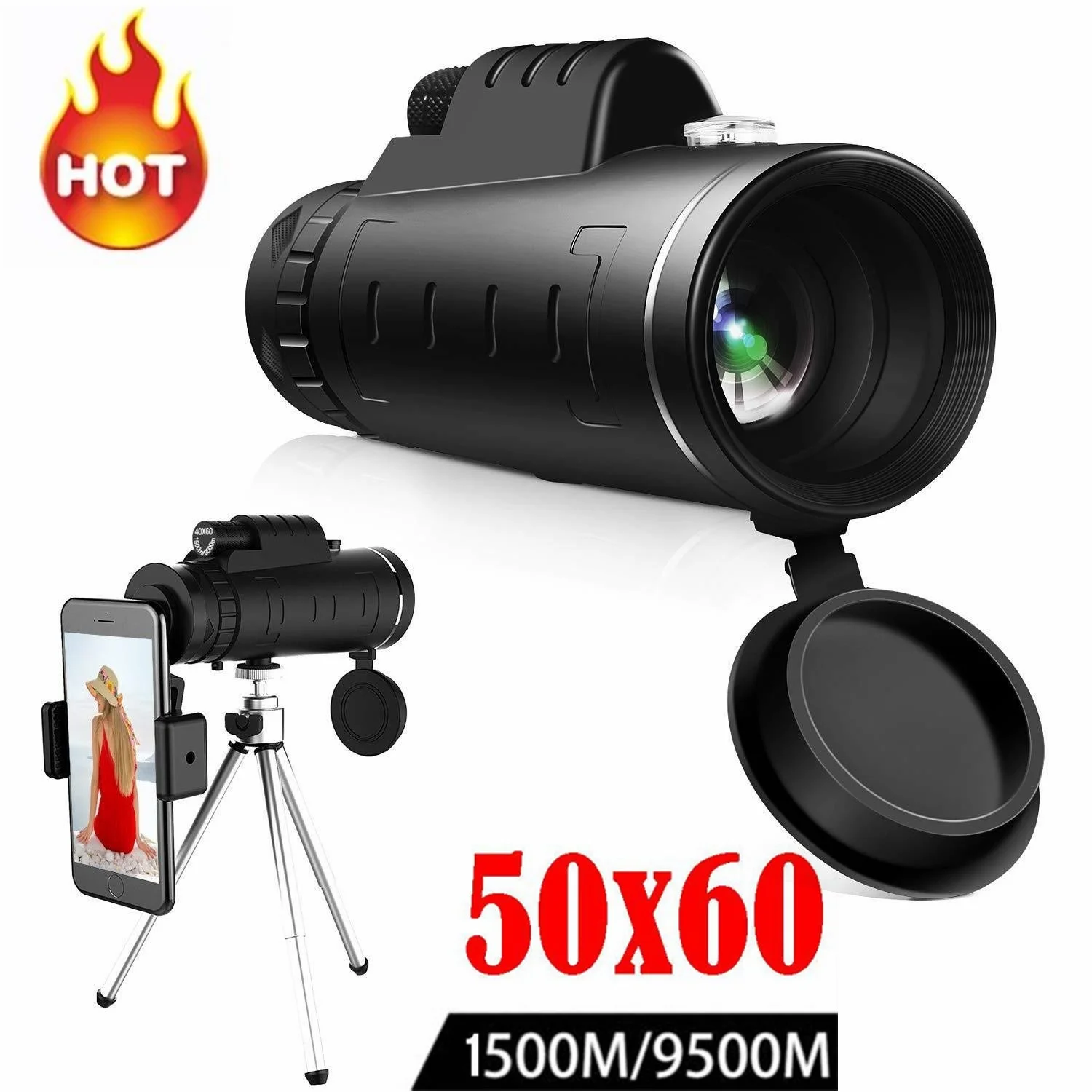 50x60 профессиональный монокулярный телескоп для мобильного военного окуляра, ручной объектив, охотничья оптика, зажим для телефона + штатив
50x60 профессиональный монокулярный телескоп для мобильного военного окуляра, ручной объектив, охотничья оптика, зажим для телефона + штатив