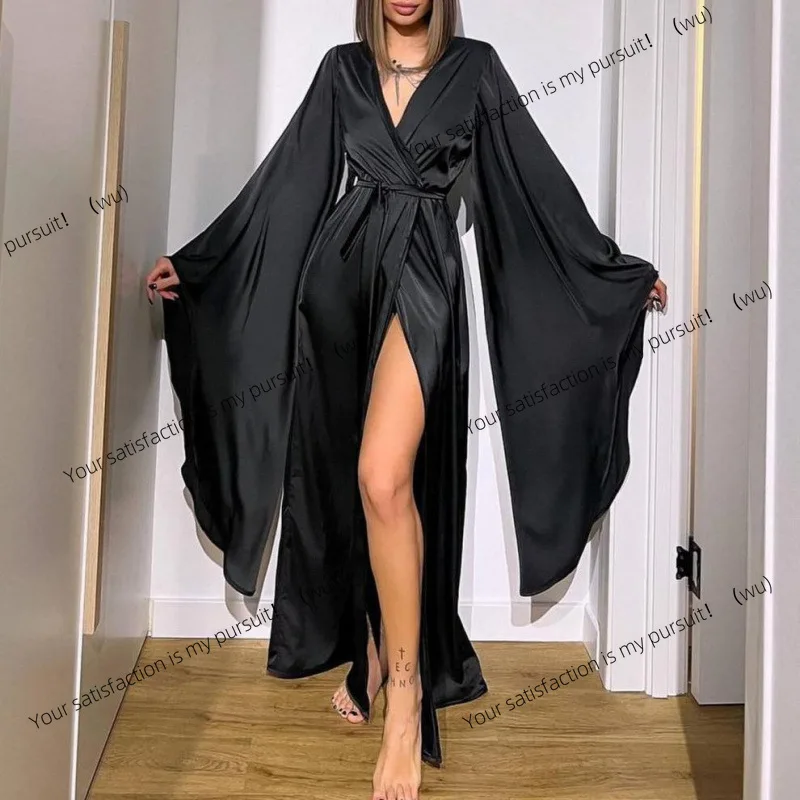 ZOCI-осенне-зимняя удобная повседневная домашняя женская ночная рубашка на бретелях, халат с разрезом, женская одежда
ZOCI-осенне-зимняя удобная повседневная домашняя женская ночная рубашка на бретелях, халат с разрезом, женская одежда