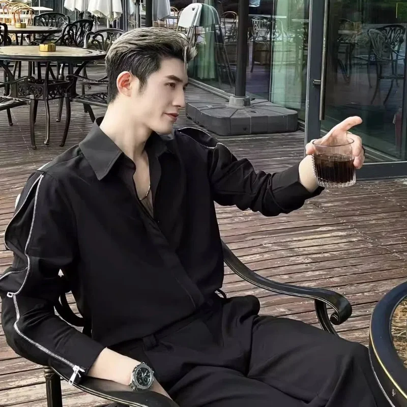 Autumn New Trendy Personalized Shirt Niche Design Long-sleeved Double-head Zipper Versatile Shirt Men's Solid Color Handsome
Autumn New Trendy Personalized Shirt Niche Design Long-sleeved Double-head Zipper Versatile Shirt Men's Solid Color Handsome