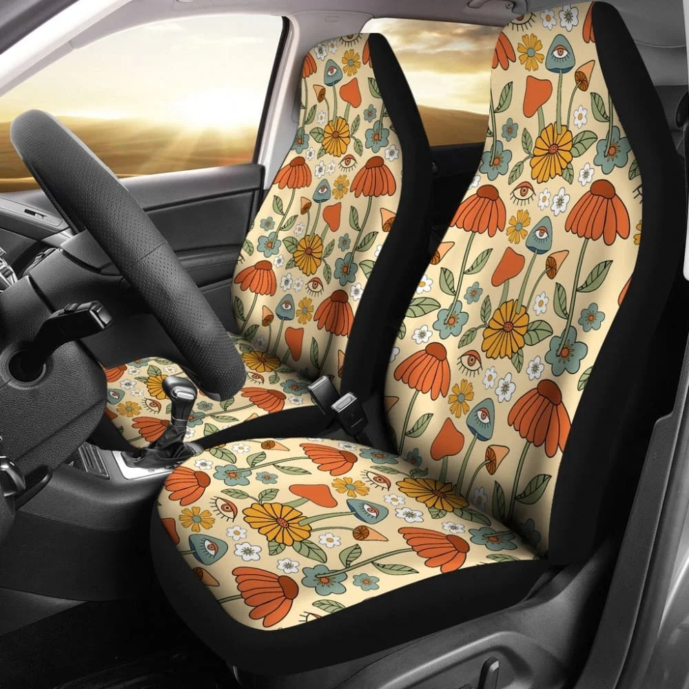 Retro Champignons Car Seat Covers,Pack of 2 Universal Front Seat Protective Cover
Retro Champignons Car Seat Covers,Pack of 2 Universal Front Seat Protective Cover