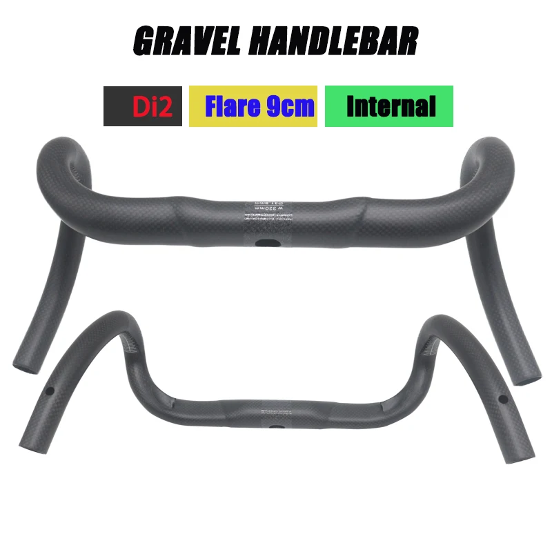 Flare 9cm Di2 Carbon Gravel Handlebar Road Handlebars Internal Cables Racing Bike Drop Bent Bar 31.8*300-440mm to 390-530mm
Flare 9cm Di2 Carbon Gravel Handlebar Road Handlebars Internal Cables Racing Bike Drop Bent Bar 31.8*300-440mm to 390-530mm