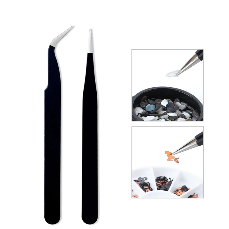 2Pcs Stainless Steel Precision Tweezers Point Drilling and Hair Removal Clamp Durable Nail Tool Straight, Curved Black Wholesale
2Pcs Stainless Steel Precision Tweezers Point Drilling and Hair Removal Clamp Durable Nail Tool Straight, Curved Black Wholesale