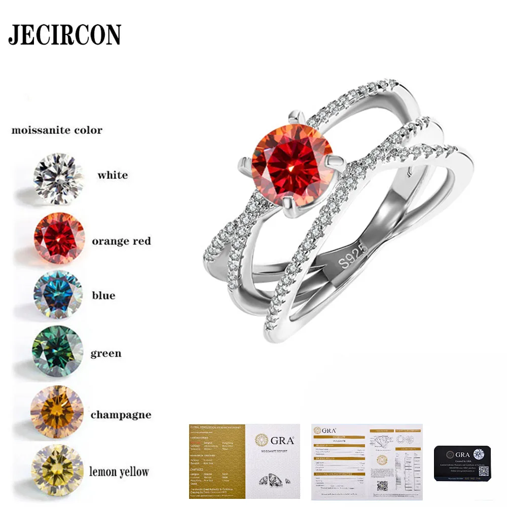 JECIRCON D Color 1 Carat Moissanite Ring for Women Multicolor Diamond with GRA Certificate S925 Sterling Silver Wedding Jewelry
JECIRCON D Color 1 Carat Moissanite Ring for Women Multicolor Diamond with GRA Certificate S925 Sterling Silver Wedding Jewelry