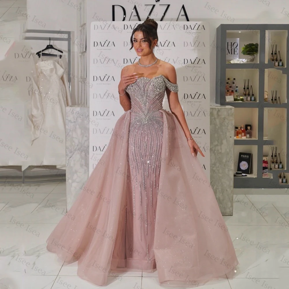 Shiny Crystal 2 In 1 Evening Gowns Off Shoulder Rhinestone Saudi Mermaid Evening Dresses Gowns Formal Occasion Gowns Customized
Shiny Crystal 2 In 1 Evening Gowns Off Shoulder Rhinestone Saudi Mermaid Evening Dresses Gowns Formal Occasion Gowns Customized