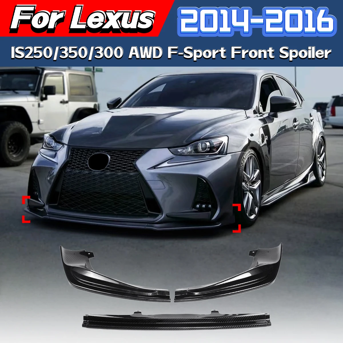Для Lexus IS250/350/300 AWD F-Sport Модель 2014 2015 2016 Передний бампер Спойлер Губная часть Поток 3 шт. Комплект модификации передней лопаты
Для Lexus IS250/350/300 AWD F-Sport Модель 2014 2015 2016 Передний бампер Спойлер Губная часть Поток 3 шт. Комплект модификации передней лопаты