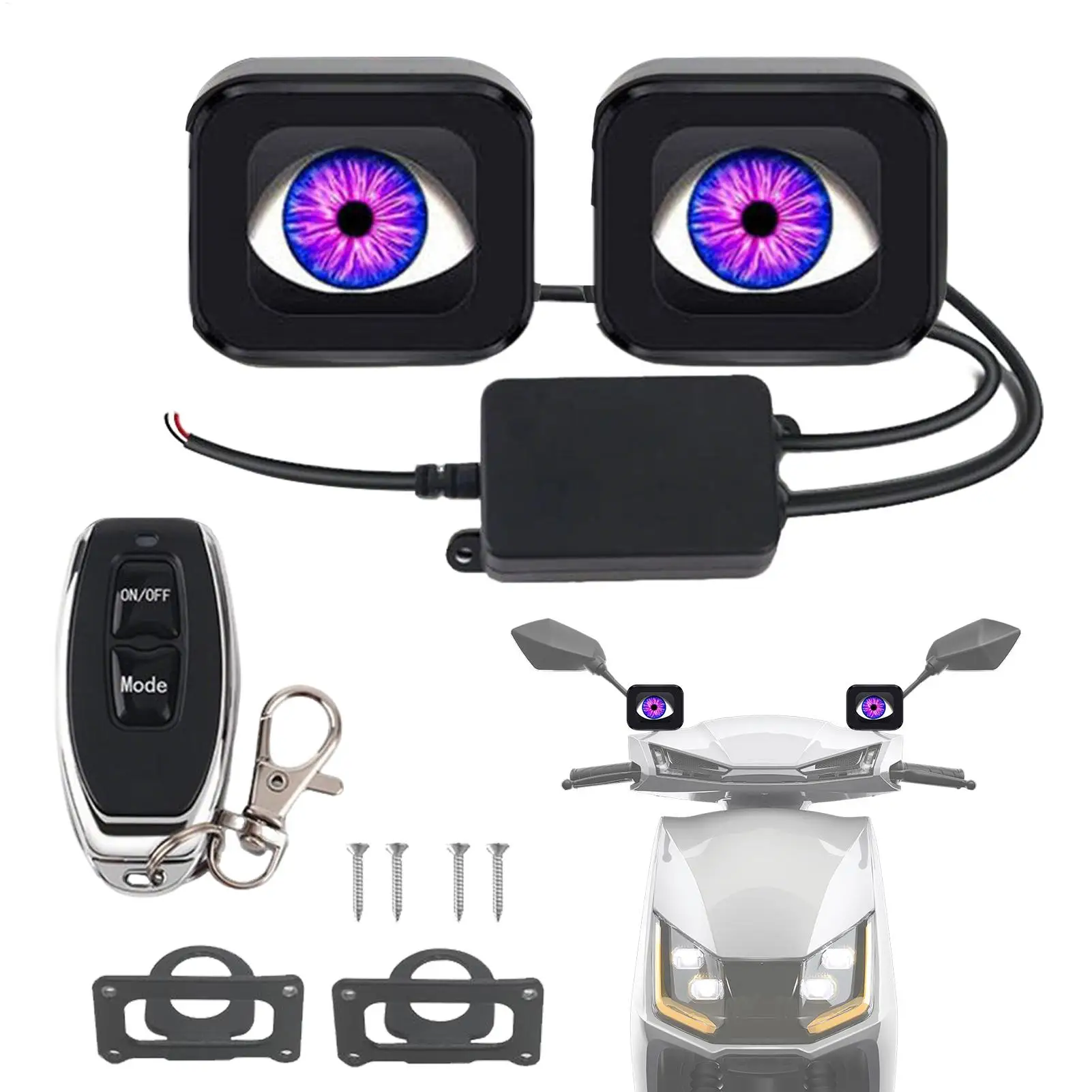 Динамический светодиодный светильник для зеркала заднего вида с глазом дьявола для мотоцикла с дистанционным управлением, 6-режимный светодиодный глаз, ручка для мотоцикла, украшение для глаз дьявола
Динамический светодиодный светильник для зеркала заднего вида с глазом дьявола для мотоцикла с дистанционным управлением, 6-режимный светодиодный глаз, ручка для мотоцикла, украшение для глаз дьявола