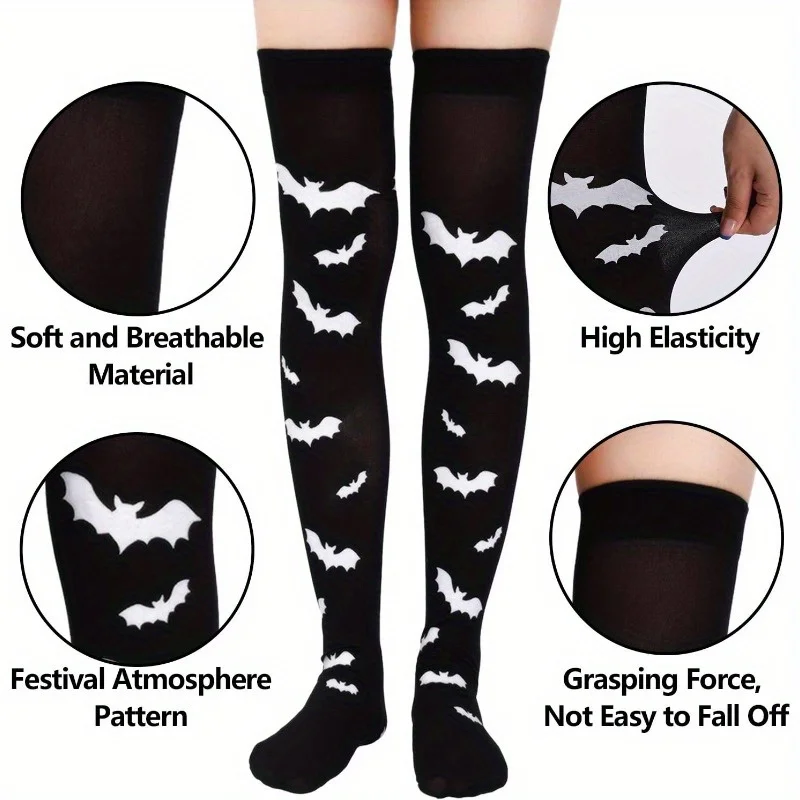 PESENAR Halloween High Long Sockings Over Knees SocksNew Halloween knee socks cartoon socks Bat
PESENAR Halloween High Long Sockings Over Knees SocksNew Halloween knee socks cartoon socks Bat
