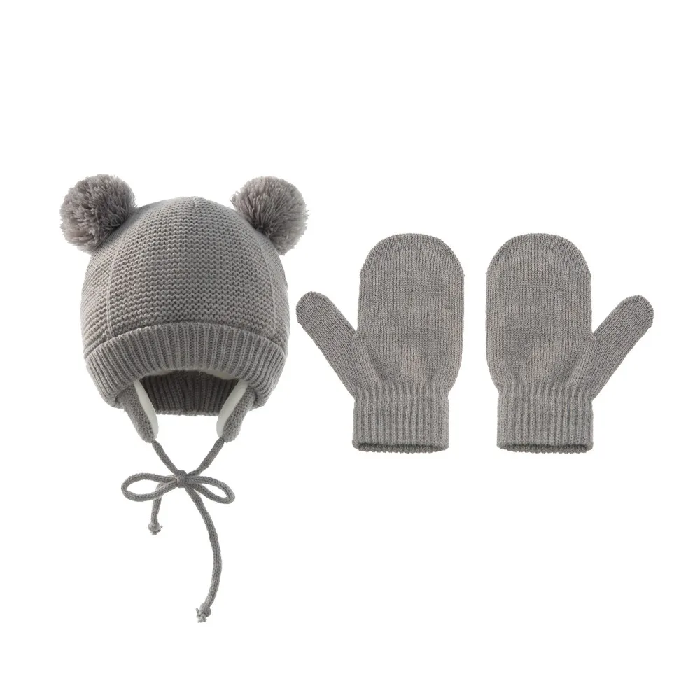 Winter Fleece Lined Baby Hat Gloves Set With Pom Pom Warm Thicken Baby Knitted Hats Windproof EarFlaps Hat Girls Boys
Winter Fleece Lined Baby Hat Gloves Set With Pom Pom Warm Thicken Baby Knitted Hats Windproof EarFlaps Hat Girls Boys