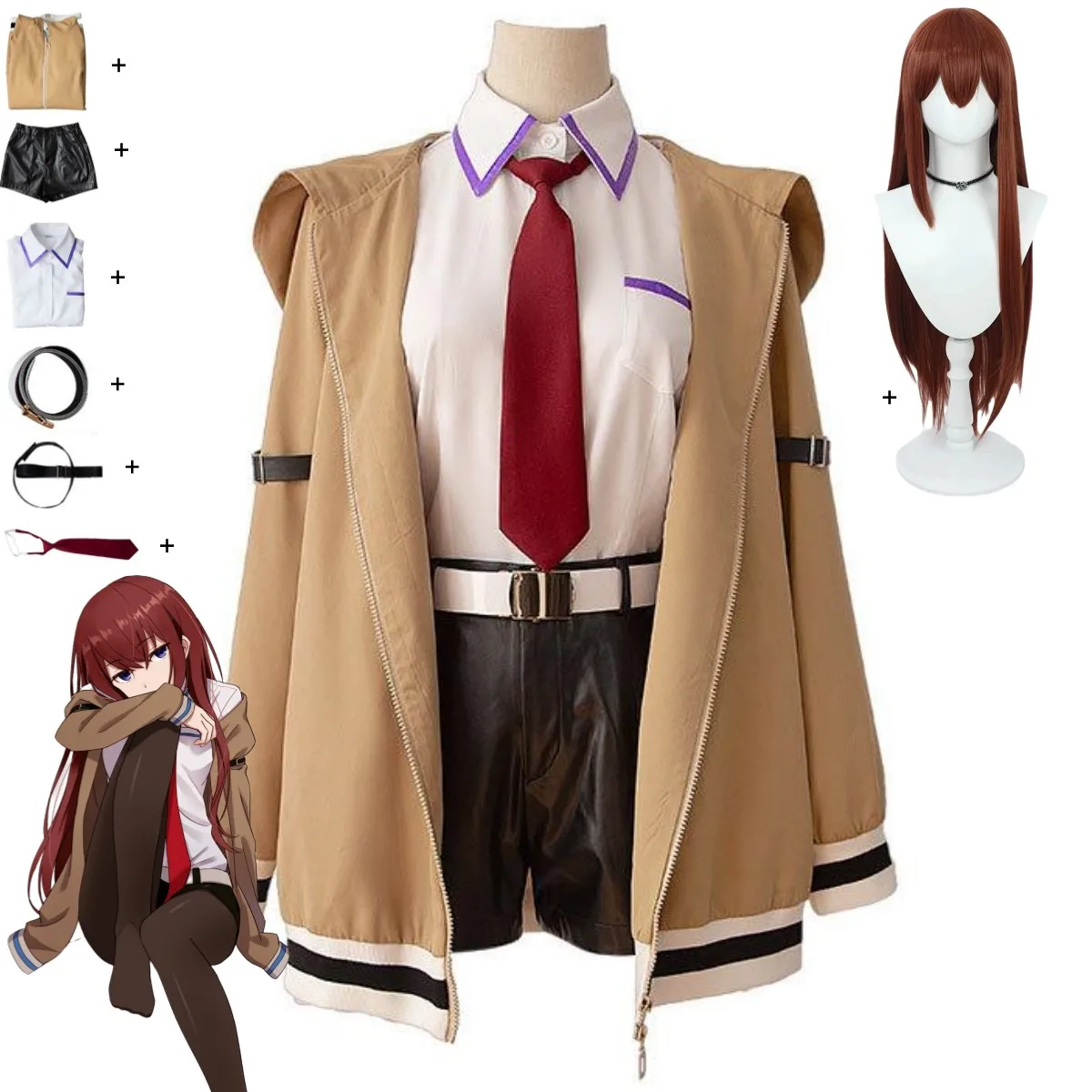 Игра Steins Gate Makise Kurisu Christina Косплей Костюм Пальто с капюшоном Рубашка Шорты Спортивный костюм Парик Женский карнавальный костюм на Хэллоуин
Игра Steins Gate Makise Kurisu Christina Косплей Костюм Пальто с капюшоном Рубашка Шорты Спортивный костюм Парик Женский карнавальный костюм на Хэллоуин