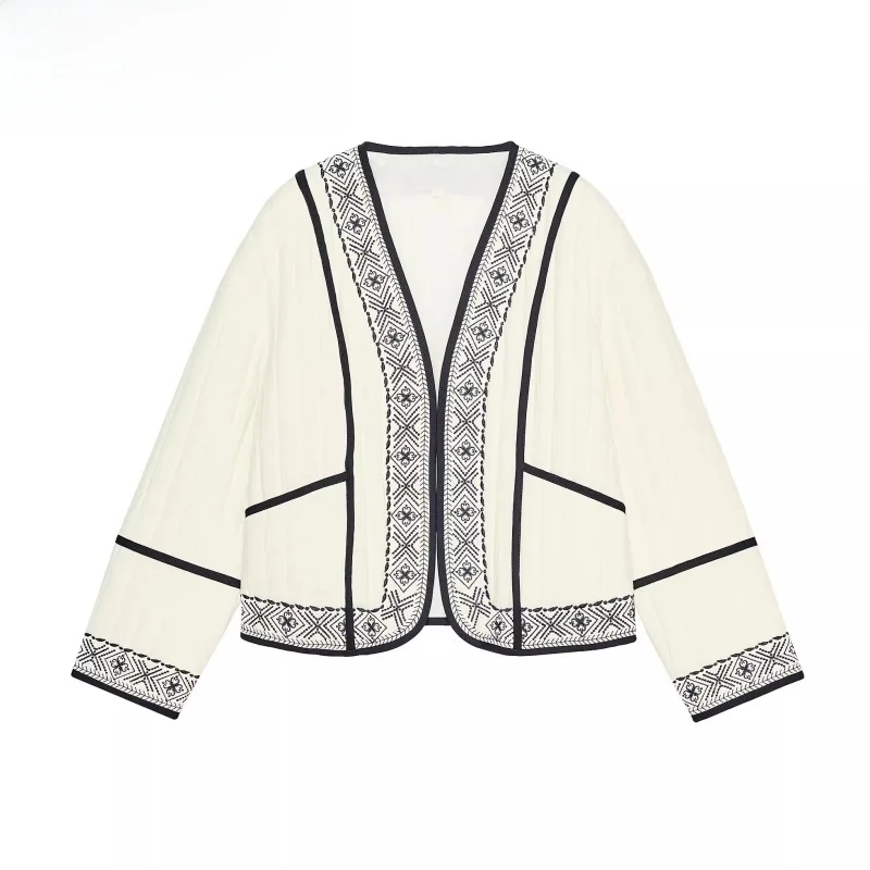 Новая летняя женская хлопковая куртка с вышивкой Blo Faion с открытой передней частью V Ne Long Sve ket, свободная посадка для поездок на работу
Новая летняя женская хлопковая куртка с вышивкой Blo Faion с открытой передней частью V Ne Long Sve ket, свободная посадка для поездок на работу