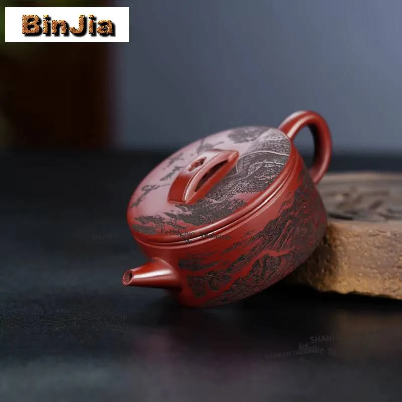 180ml Retro Yixing Purple Clay Teapots Hand-carved Landscape Han Tile Pot Raw Ore Dragon's Blood Sand Mud Kettle Zisha Teaware
180ml Retro Yixing Purple Clay Teapots Hand-carved Landscape Han Tile Pot Raw Ore Dragon's Blood Sand Mud Kettle Zisha Teaware