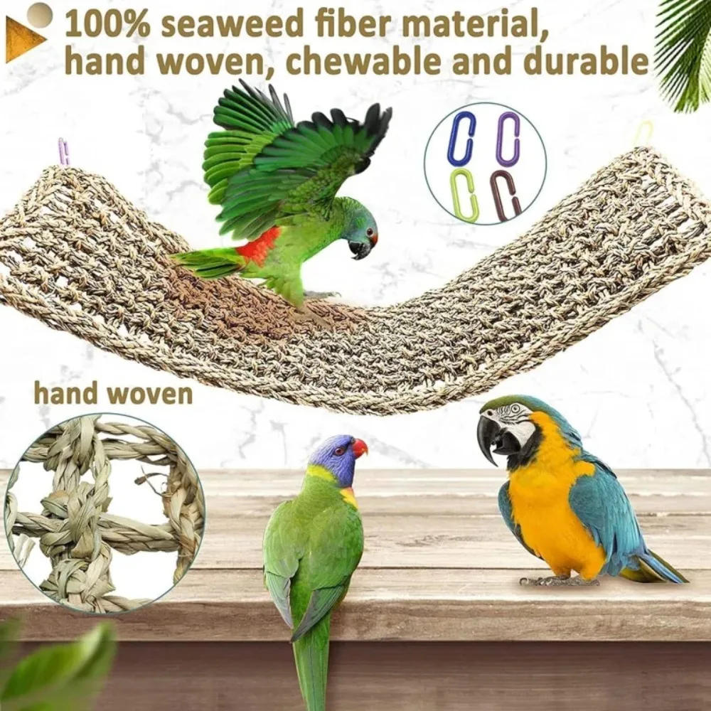 Bird Seagrass Mat Parrot Climbing Rope Ladder Mat Chew Toy Cage Accessories Chewing Bird Toy Swing Hammock
Bird Seagrass Mat Parrot Climbing Rope Ladder Mat Chew Toy Cage Accessories Chewing Bird Toy Swing Hammock