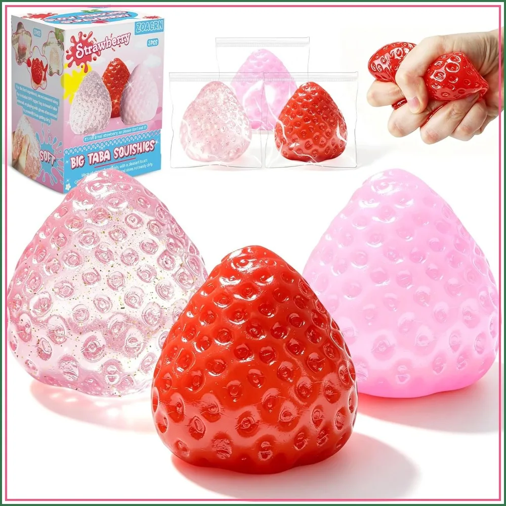 Cute Strawberry Squishies 3-Pack, Kawaii Stress Relief Fidget Toys for Kids Teens Adults, Soft Squeeze Fruit Toy Gift
Cute Strawberry Squishies 3-Pack, Kawaii Stress Relief Fidget Toys for Kids Teens Adults, Soft Squeeze Fruit Toy Gift