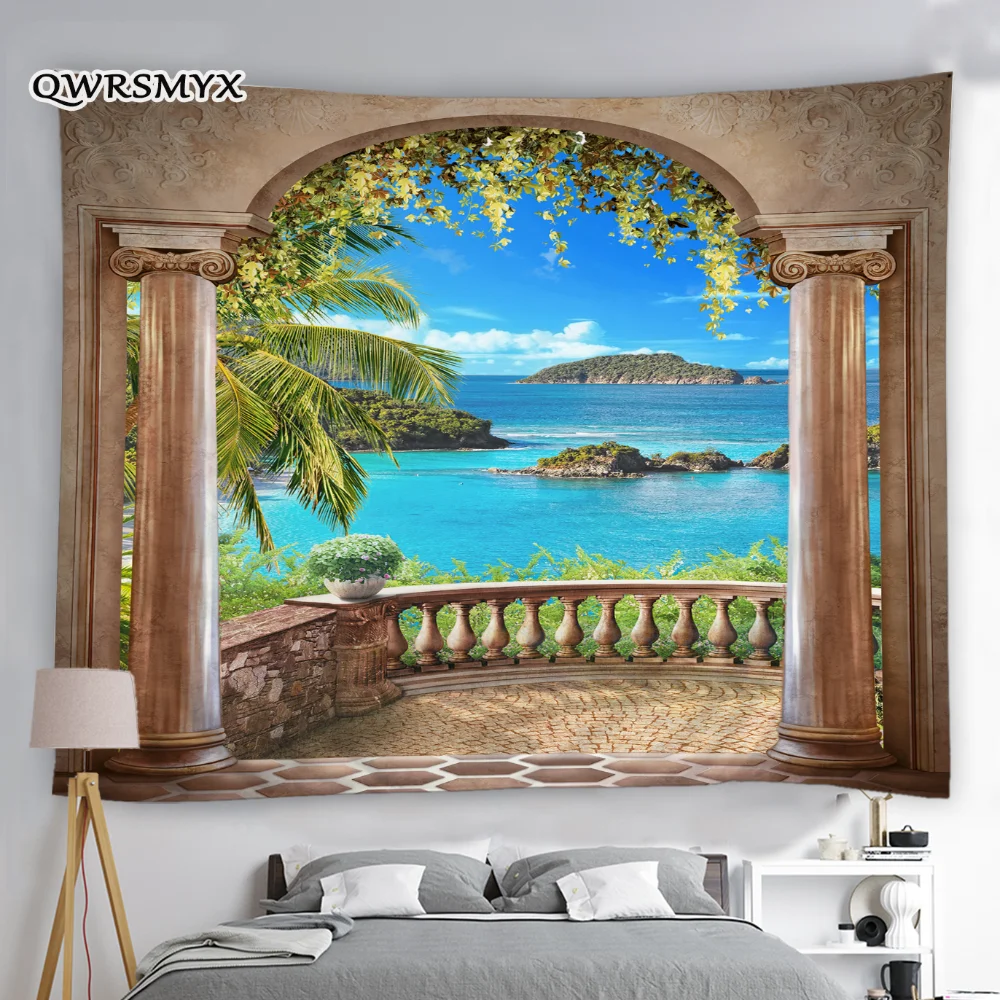 3D Roman Stone Pillar Arches Blue Ocean Scenery Tapestry Wall Hanging Aesthetic Art Landscape Decoration For Bedroom Home Decor
3D Roman Stone Pillar Arches Blue Ocean Scenery Tapestry Wall Hanging Aesthetic Art Landscape Decoration For Bedroom Home Decor