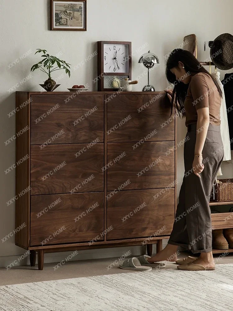 North American black walnut shoe cabinet household wall ultra-thin tipping bucket retro small apartment entrance cabinet new
North American black walnut shoe cabinet household wall ultra-thin tipping bucket retro small apartment entrance cabinet new
