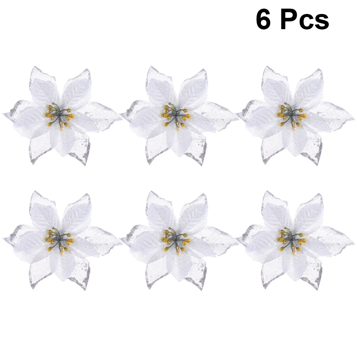 6Pcs Silver Artificial Flowers for Christmas Tree Decor Home Wedding Party Hanging Ornament Festive Decoration Craft Accessories
6Pcs Silver Artificial Flowers for Christmas Tree Decor Home Wedding Party Hanging Ornament Festive Decoration Craft Accessories