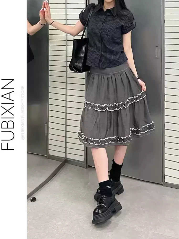 Retro Casual Slimming Lace Half Skirt Women's Loose Fitting Gathered Midi A-Line Skirt Spring Summer New Style Low Waist
Retro Casual Slimming Lace Half Skirt Women's Loose Fitting Gathered Midi A-Line Skirt Spring Summer New Style Low Waist