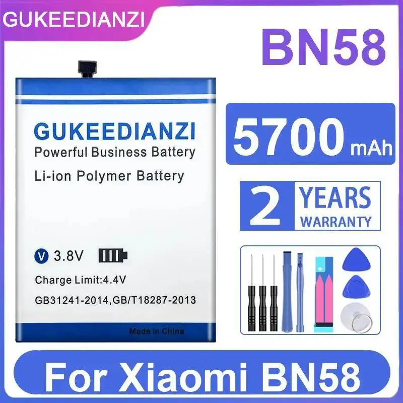 Прочный аккумулятор для мобильного телефона Xiaomi BN58, стабильный, 5700 мАч
Прочный аккумулятор для мобильного телефона Xiaomi BN58, стабильный, 5700 мАч
