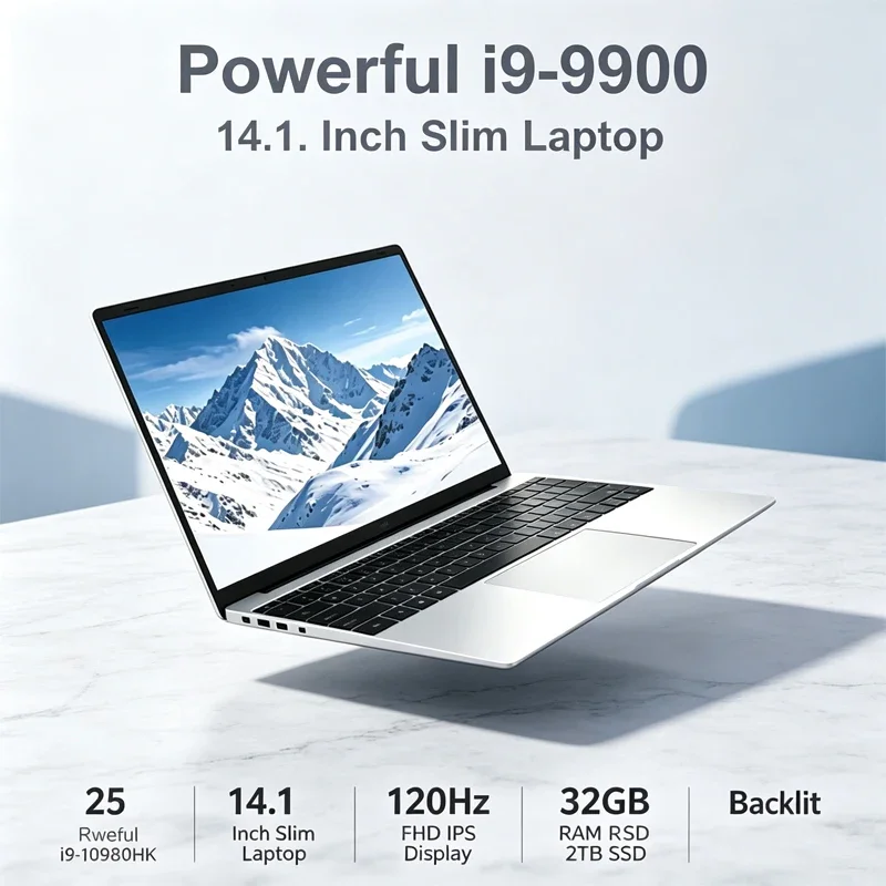 14.1 Inch Laptop 120Hz FHD IPS Display Windows 11 Intel I9-9900 32GB RAM 2TB Fast SSD Backlit Keyboard Long Endurance Battery
14.1 Inch Laptop 120Hz FHD IPS Display Windows 11 Intel I9-9900 32GB RAM 2TB Fast SSD Backlit Keyboard Long Endurance Battery