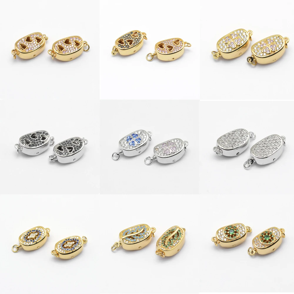 5Sets 18x9x7mm Brass Box Clasps Oval Clasp with Cubic Zirconia for DIY Jewelry Making Necklace Bracelet Connector Accessories
5Sets 18x9x7mm Brass Box Clasps Oval Clasp with Cubic Zirconia for DIY Jewelry Making Necklace Bracelet Connector Accessories