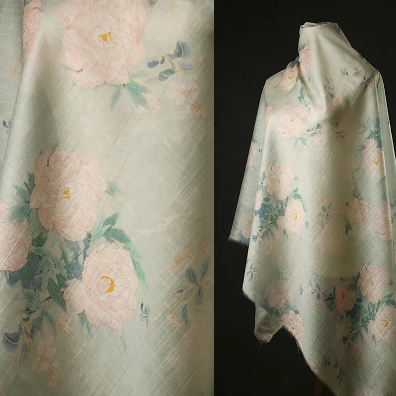 Peony Floral Printed on Light Green Linen Polyester Acrylic Fabric for Pants Cheongsam Jacket Dress150CM Wide Summer Fabric Y233
Peony Floral Printed on Light Green Linen Polyester Acrylic Fabric for Pants Cheongsam Jacket Dress150CM Wide Summer Fabric Y233