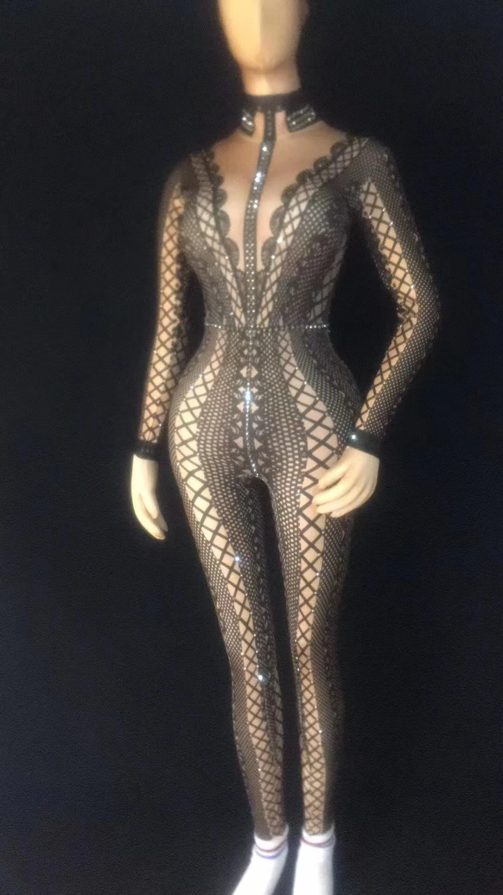 Yellow Black White Printed RhinestonesJumpsuit Stretch One Piece Nightclub SingelDancer Women's Party Wear Sexy Bodysuit B069
Yellow Black White Printed RhinestonesJumpsuit Stretch One Piece Nightclub SingelDancer Women's Party Wear Sexy Bodysuit B069