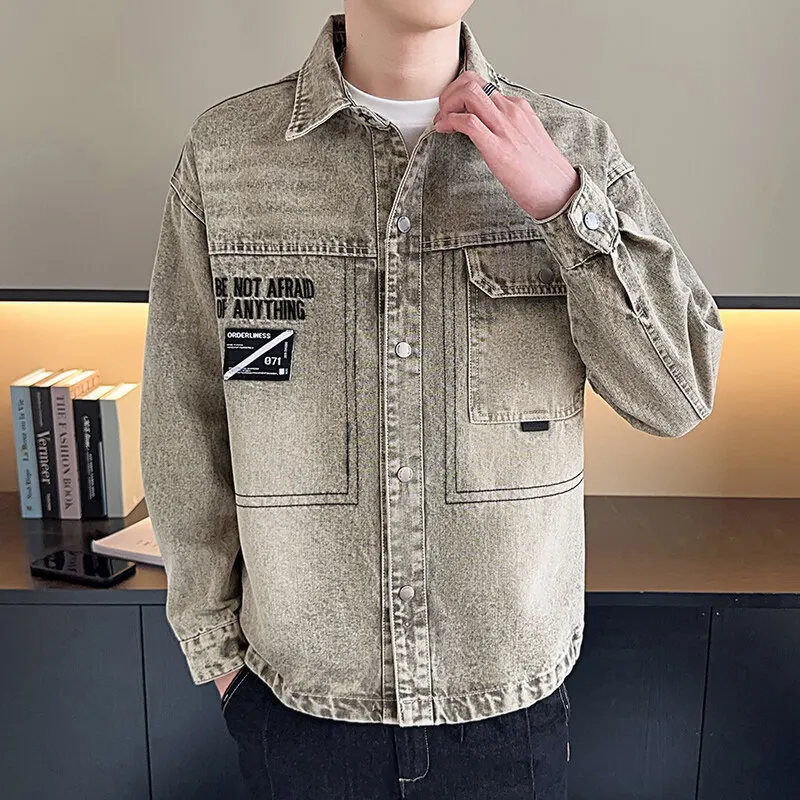 Spring Autumn Denim Jacket Men Fashion Turn Down Collar Mens Clothes Casual Denim Jacket Slim Cowboy Coat
Spring Autumn Denim Jacket Men Fashion Turn Down Collar Mens Clothes Casual Denim Jacket Slim Cowboy Coat