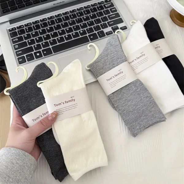 5 Pairs of Early Spring Versatile Boneless Confinement Calf Cotton Casual Pile Socks Girls' Solid Color Long Gray Series
5 Pairs of Early Spring Versatile Boneless Confinement Calf Cotton Casual Pile Socks Girls' Solid Color Long Gray Series