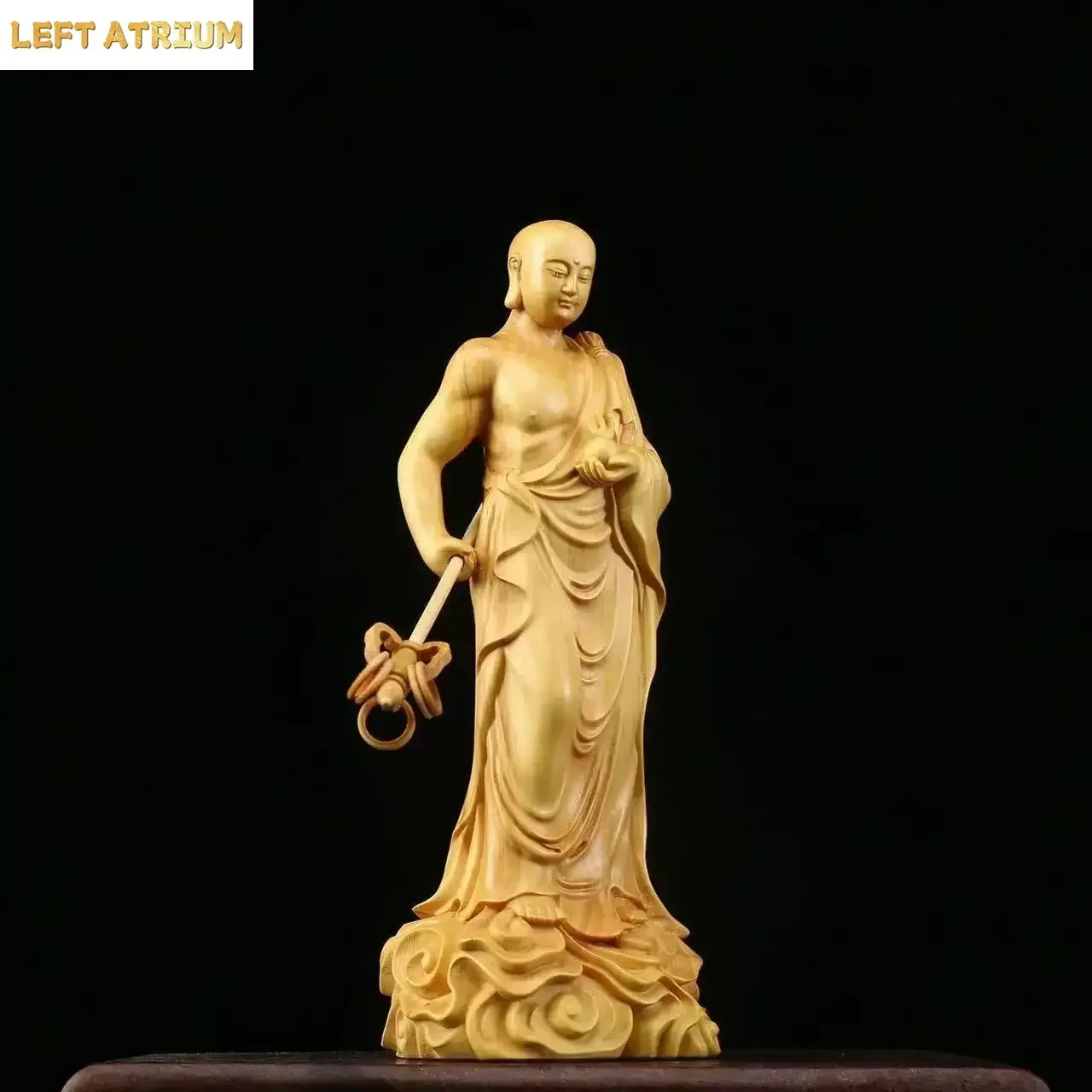 Boxwood Dizang Wang Bodhisattva Ksitigarbha Sculpture Wood Buddha Statue Home Decor Crafts
Boxwood Dizang Wang Bodhisattva Ksitigarbha Sculpture Wood Buddha Statue Home Decor Crafts