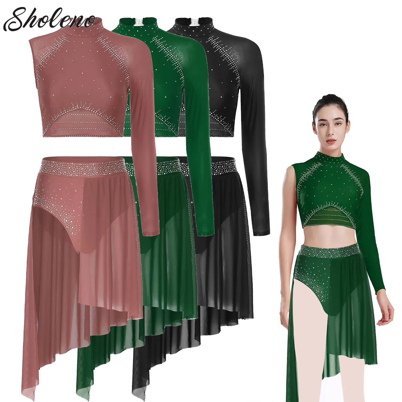 Women Skating Ballerina Dance Costume One Shoulder Shiny Rhinestone Crop Top +Tutu Skirt Gymnastics Ballet Lyrical Dance Dress
Women Skating Ballerina Dance Costume One Shoulder Shiny Rhinestone Crop Top +Tutu Skirt Gymnastics Ballet Lyrical Dance Dress