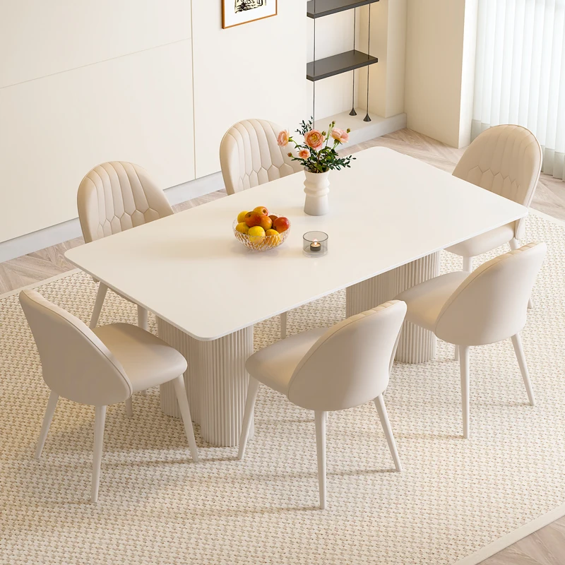 Home modern simple cream style Internet celebrity minimalist rectangular dining table and chairs small apartment
Home modern simple cream style Internet celebrity minimalist rectangular dining table and chairs small apartment