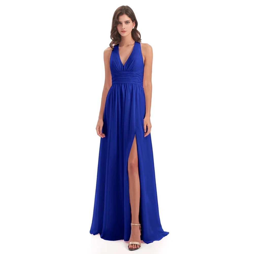 DRESS FORU Elegant Evening Dresses Chiffon for Floor-Length V-Neck Sleeveless Prom Dress Slit Bow Vestidos De Fiesta Customized
DRESS FORU Elegant Evening Dresses Chiffon for Floor-Length V-Neck Sleeveless Prom Dress Slit Bow Vestidos De Fiesta Customized