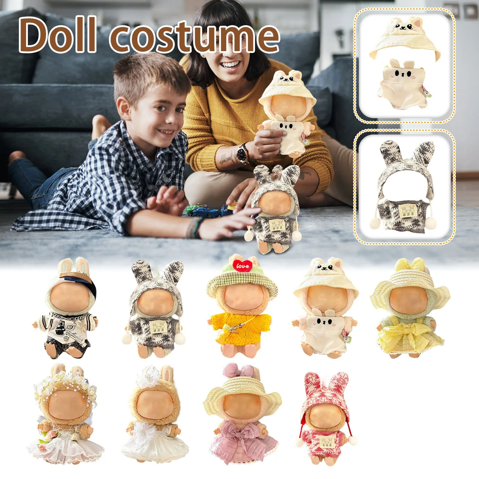 10 Styles Doll Clothes Set For Labububu 17cm Plush Doll Accessoriesgirl'S Toys Birthday And Christmas Gifts
10 Styles Doll Clothes Set For Labububu 17cm Plush Doll Accessoriesgirl'S Toys Birthday And Christmas Gifts