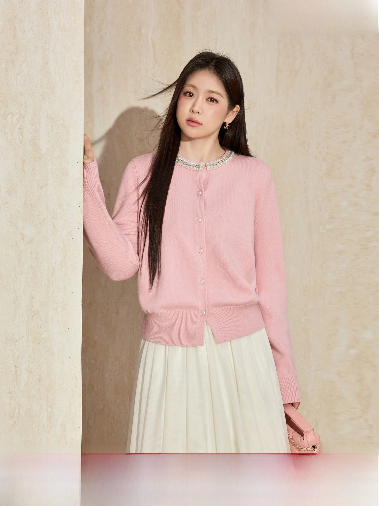 Large Size Pink Knitted Cardigan round Ne Pearl Color Blo Sweater Spring New Sle Blue Language Faion Casual Top
Large Size Pink Knitted Cardigan round Ne Pearl Color Blo Sweater Spring New Sle Blue Language Faion Casual Top