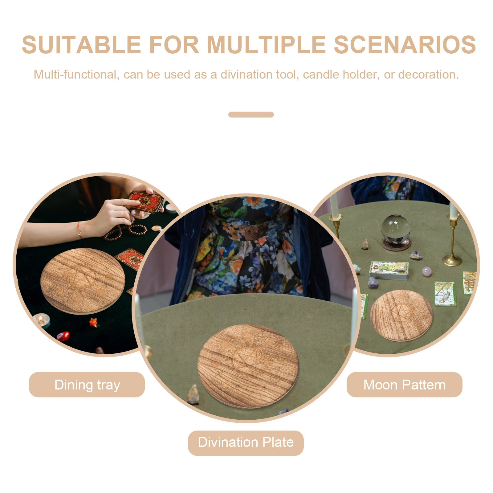 Flower Language Solid Wood Disc Plate Meditation Accessories Unique Board Ornament Divination Prop Creative 
Flower Language Solid Wood Disc Plate Meditation Accessories Unique Board Ornament Divination Prop Creative