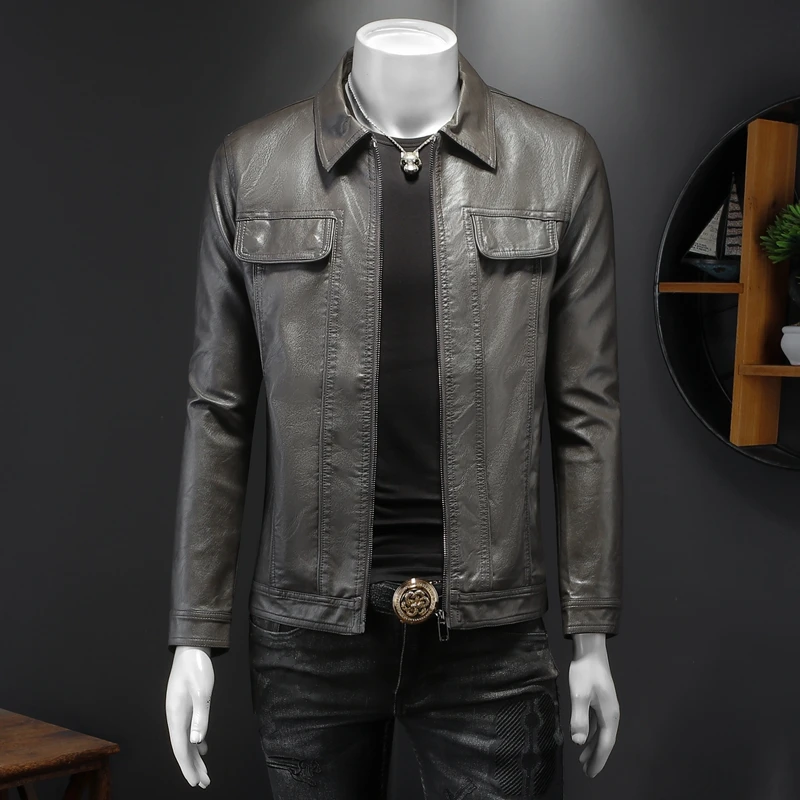 Мужская кожаная куртка Sli Biker: приталенная, с воротником-стойкой, повседневная, модная, городская, из искусственной кожи, осенняя, трендовая
Мужская кожаная куртка Sli Biker: приталенная, с воротником-стойкой, повседневная, модная, городская, из искусственной кожи, осенняя, трендовая