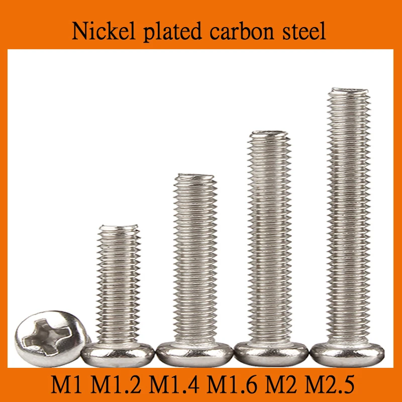 10/20/50pcs Nickel Plated Carbon Steel Cross Phillips Round Pan Head Screw Bolt M1 M1.2 M1.4 M1.6 M2 M2.5
10/20/50pcs Nickel Plated Carbon Steel Cross Phillips Round Pan Head Screw Bolt M1 M1.2 M1.4 M1.6 M2 M2.5