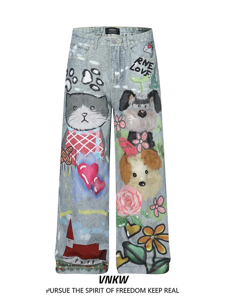 Джинсы с широкими штанинами и ручной росписью в виде животных, свободного прямого кроя, молодежный модный дизайн, с цветочным и анималистическим принтом
Джинсы с широкими штанинами и ручной росписью в виде животных, свободного прямого кроя, молодежный модный дизайн, с цветочным и анималистическим принтом