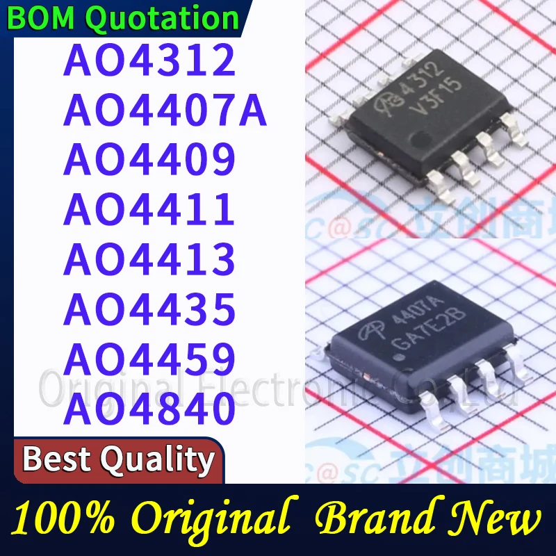 20 шт./лот AO4312 AO4407A AO4409 AO4411 AO4413 AO4435 AO4459 AO4840 В наличии Оригинальные высококачественные
20 шт./лот AO4312 AO4407A AO4409 AO4411 AO4413 AO4435 AO4459 AO4840 В наличии Оригинальные высококачественные